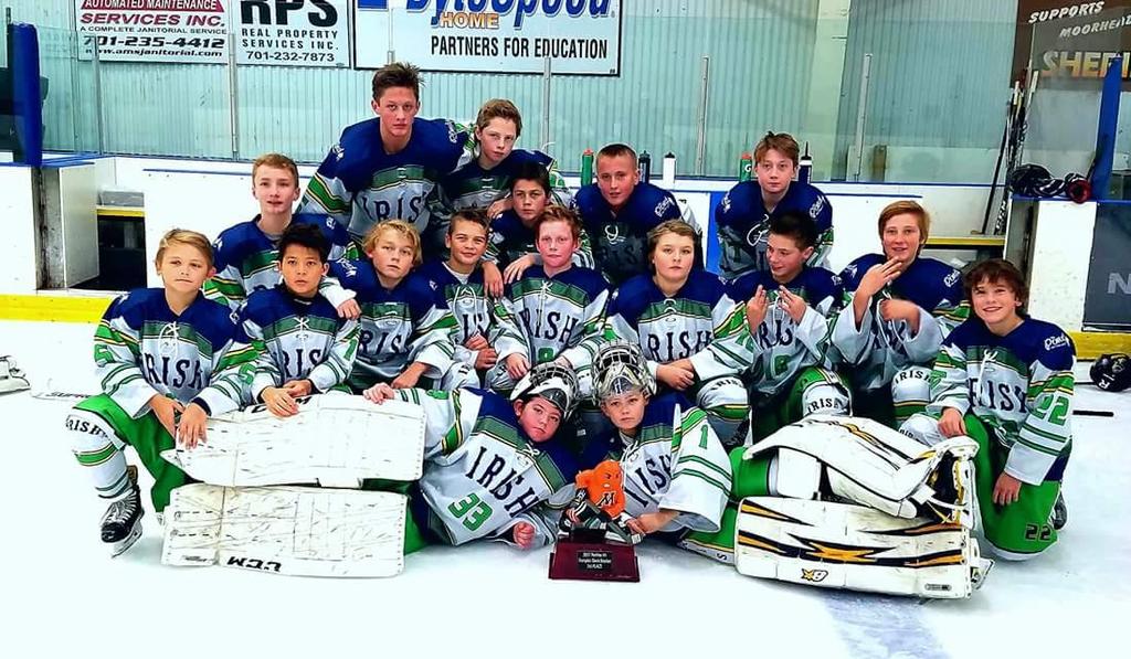 Season to Date Trophy Count 1st Place 2nd Place 3rd Place Consolation 3 2 5 3 Peewee AA Earns Third Place at Big Pumpkin in Moorhead The Irish Peewee AA traveled to Moorhead over Halloween weekend to