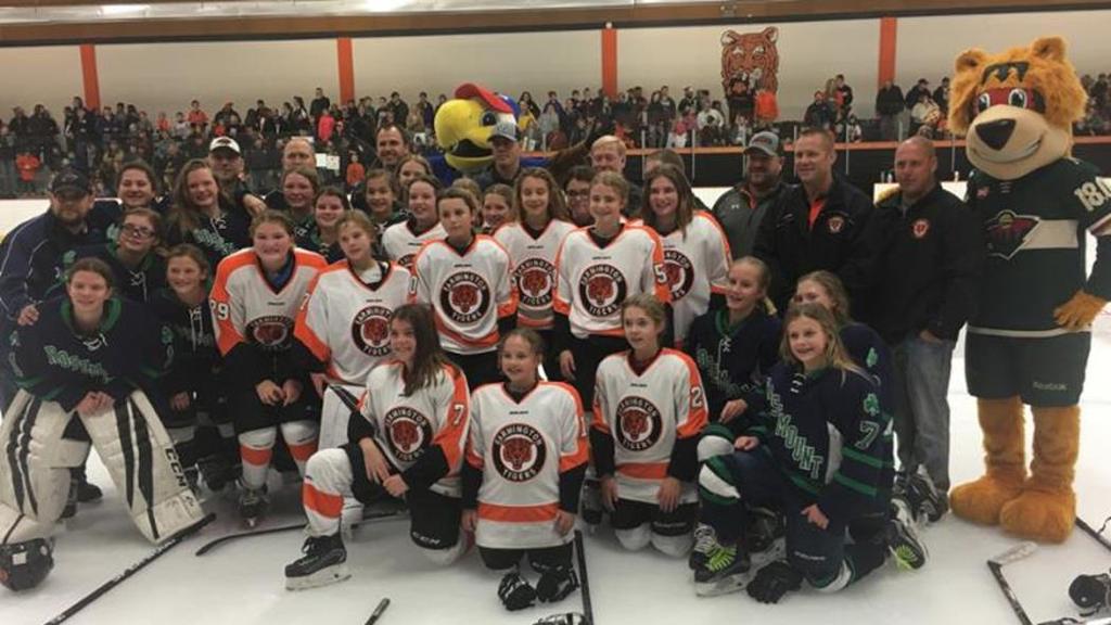 MN Wild Youth Hockey Spotlight Game FARMINGTON -- Celebrity coaches, familiar faces from Wild game days and even Nordy came to town Dec 2nd to surprise Farmington and Rosemount's 12U girls teams in