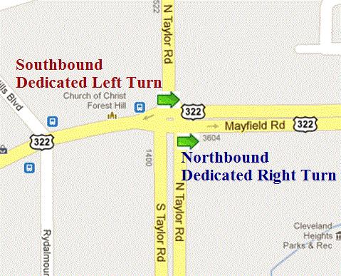 Phase 1 - Intersections Mayfield Road / Taylor Road Right turn lane for Northbound