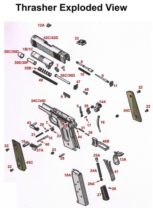 This parts illustration section is for reference only, so you can identify parts of your gun.