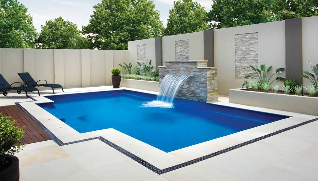 Elegance Since its introduction, the Leisure Pools Elegance design has changed people s perception of what a fiberglass pool can look like.