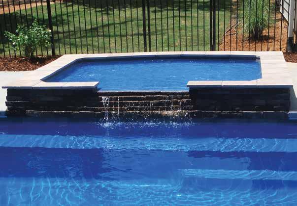 Leisure Pools designers created this ledge to have both a curved side and a straight side so that it would complement almost any style pool within the Leisure Pools range while also enhancing your