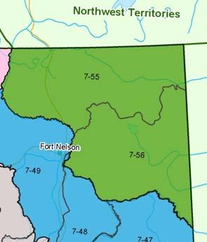 3.7 Subzone G Summary Subzone G Northeast Plateau (Dark Green) 7-55, 7-56 This subzone is located in the extreme northeast corner of British Columbia.
