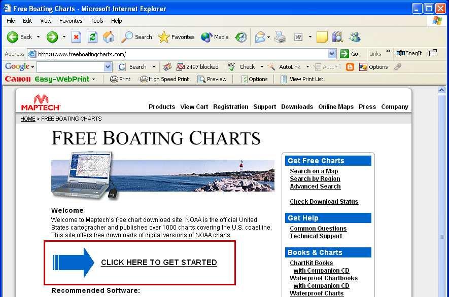 gov/ MapTech http://www.freeboatingcharts.