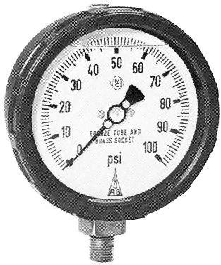 psi) Accuracy: ¹ ₂% full scale Adjustable pointer ASE B40.