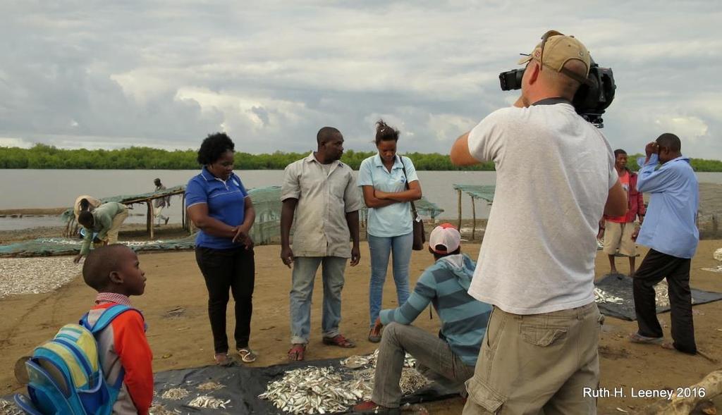 and Carlota Amoda, interviewing a fish vendor about sawfish, as