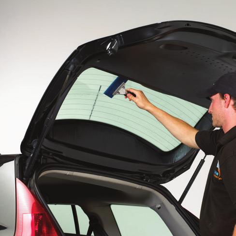 Open up your boot and spray the inside of the window and clean down with a scrubbie pad.