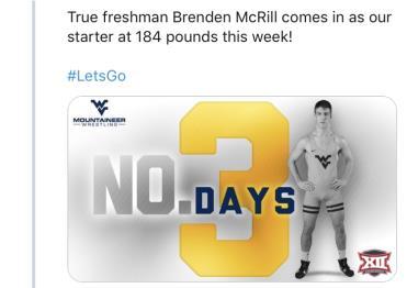 ! Next up is Alum wrestler and football player Brenden McRill who has worked his way into the 184lb starting position for a very