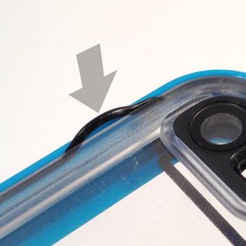 Troubleshooting: If you see air bubbles, remove case from water &
