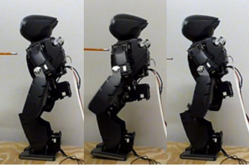(a) Ankle strategy Fig. 1. (b) Hip strategy Three biomechanically motivated push recovery strategies implemented on DARwIn-OP smalll humanoid robot and their abstract models. A. The ankle push recovery controller The ankle strategy applies control torque on the ankle joints to keep the center of mass within the base of support.