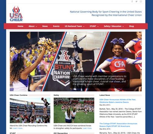 Online Applications When the USA Cheer logo appears in digital form it should only appear in an approved color (Black, White, or default Blue and Red), no smaller than the minimum size, and the clear