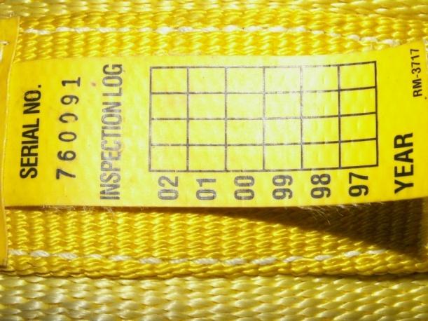 The manufacturer places tags on the harness that provides information such as its lifespan.