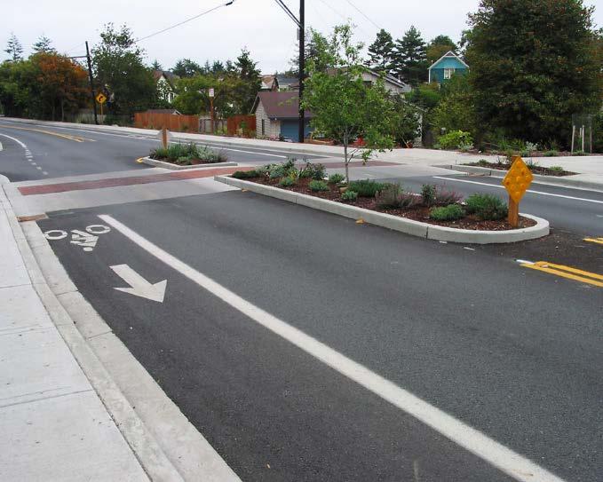 Raised Pedestrian Refuge Islands Raised pedestrian refuge islands can be located mid block or at intersections.