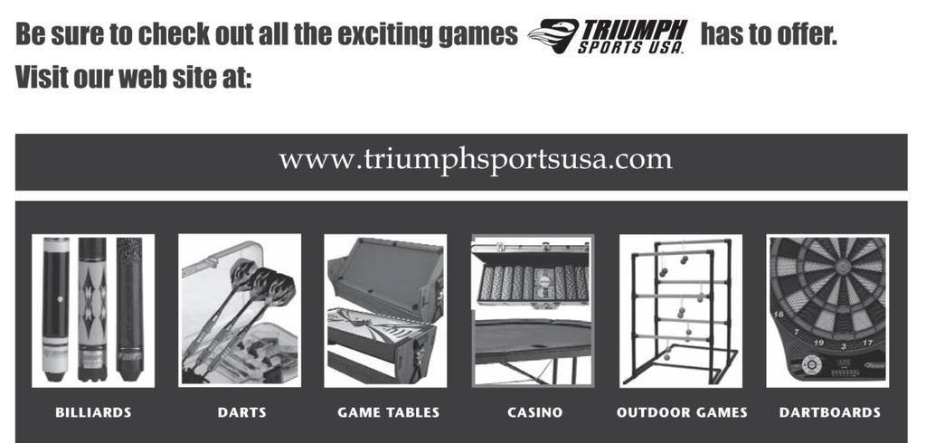 All Triumph Sports USA, Inc. (TSU) games have a limited 90-day from date of purchase warranty.