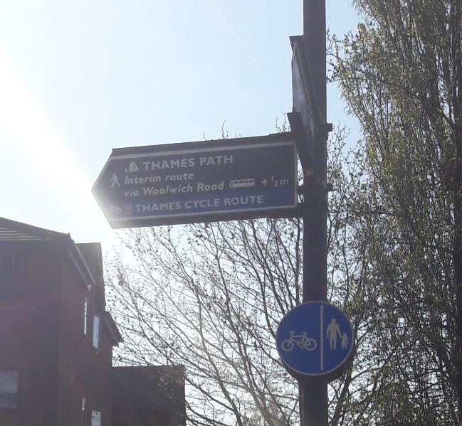 You will pass the Windrush School and Royal Greenwich Trust School. At the little park, turn right (as indicated).