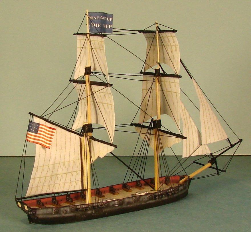 Ships of LAKE ERIE 1813 in 1:300 scale Kit #009 20-gun brig, based on contemporary illustrations and modern reconstructions of USS Niagara, Commodore Perry's second flagship at the Battle of Lake