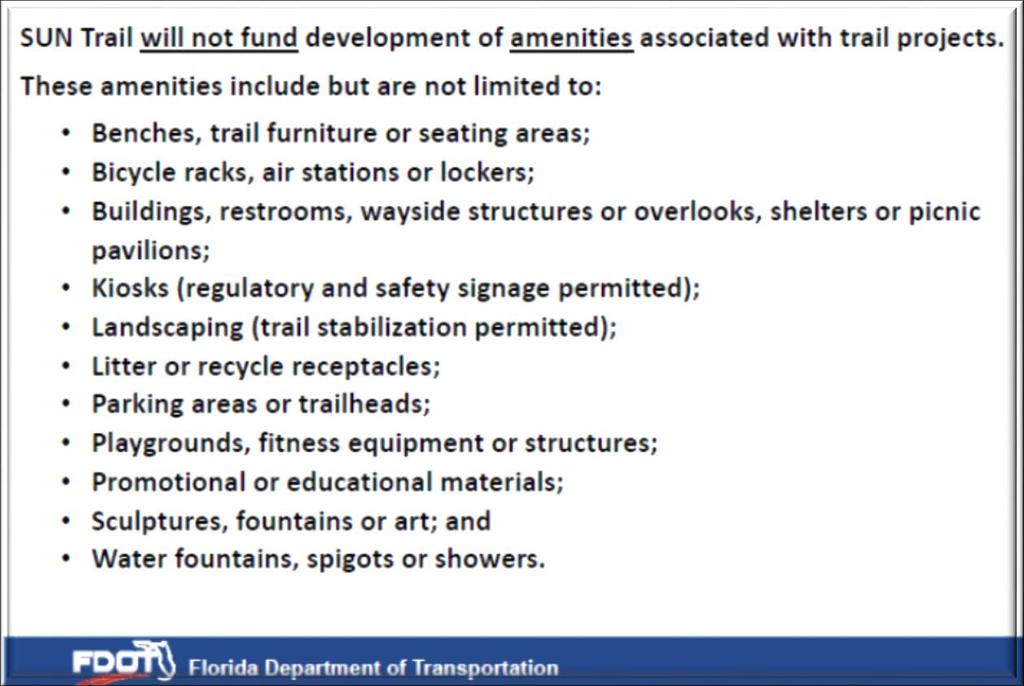 SJR2C Projects Complement FDOT SUN Trail Projects FDOT Projects only fund the