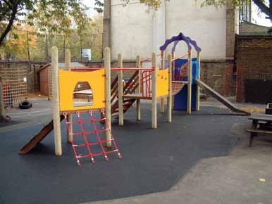 Activities are; simple steps, scramble net, ramp & rope and slide. Bench seats under the platforms can be added, as can the Shop counter or 0 s & X s activity panels.