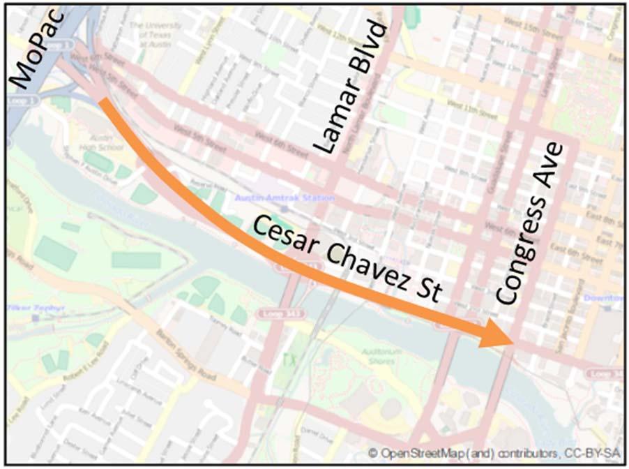 Figure 6. Travel Time Limits for Eastbound Cesar Chavez Street Figure 7.