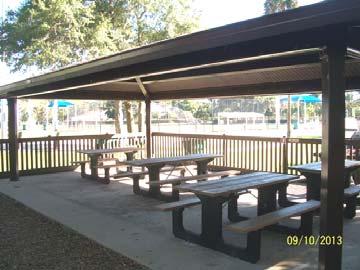Park, staff secured four picnic tables to the