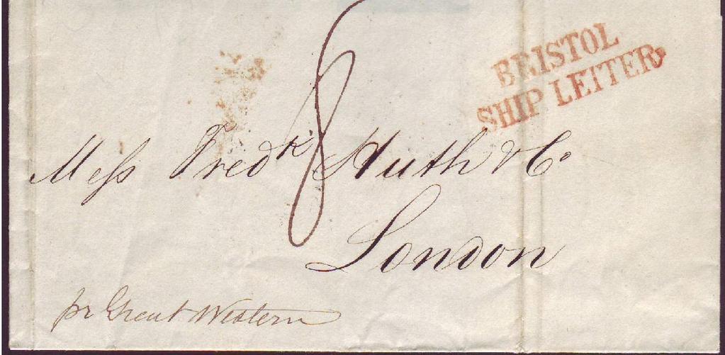 1840 wrapper Havana to London with fine strike BRISTOL/SHIP LETTER handstamp in red (BS336) filing fold affects, with ms pr