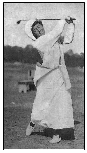 194 THE OUTING MAGAZINE MRS. M. D. PATTERSON Semi-finalist in the Women's 1911 Metropolitan Championship four hundred and twenty-five yards. As she had already played eighteen holes, this was not bad.