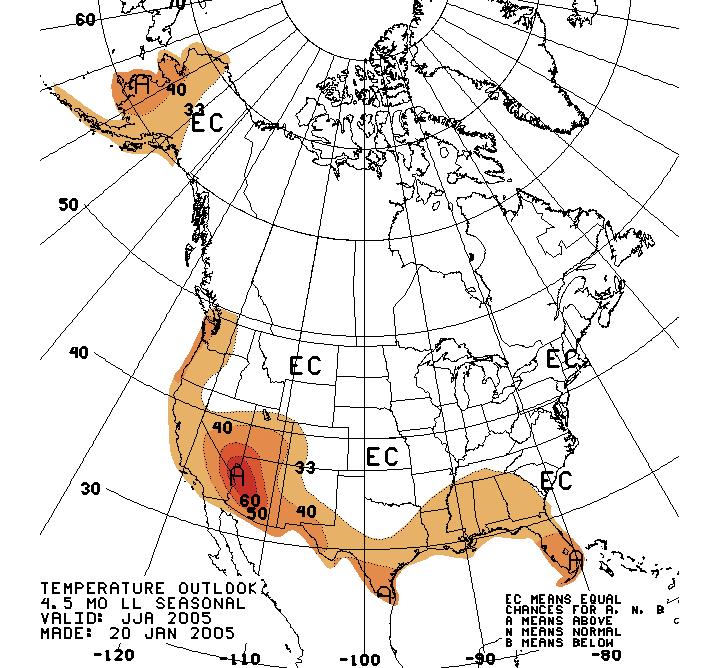 Temperature Jun-Aug 2005 From the Colorado Prediction Center 62 http://www.cpc.ncep.