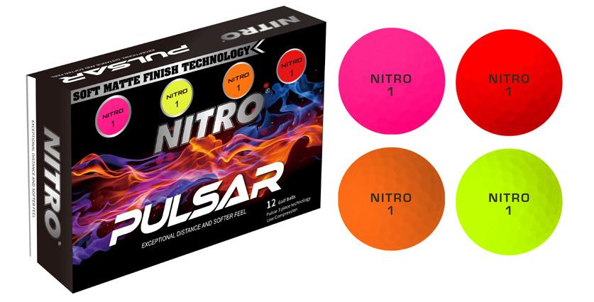 COST $10.00 MSRP $17.99 The Nitro Pulsar 3-piece golf balls feature exceptional distance and softer feel.