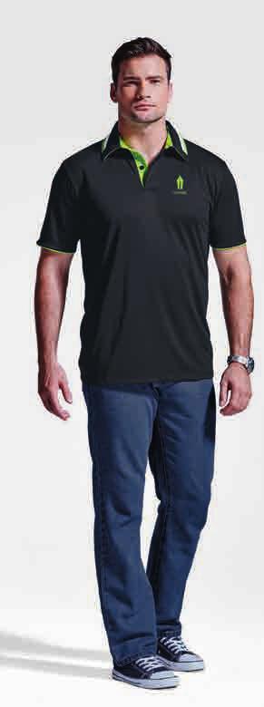 VIT - MENS VITALITY GOLFER Features: Peep-out detail at sleeve hem trimmed with a two-piece collar striking panel collar design contrast insert at the inner collar stand and placket concealed placket