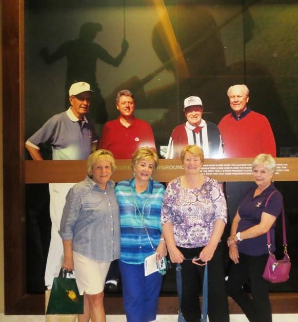 Mary, Carole and the Pats at the PGA Resort in front of George Bush, Bill
