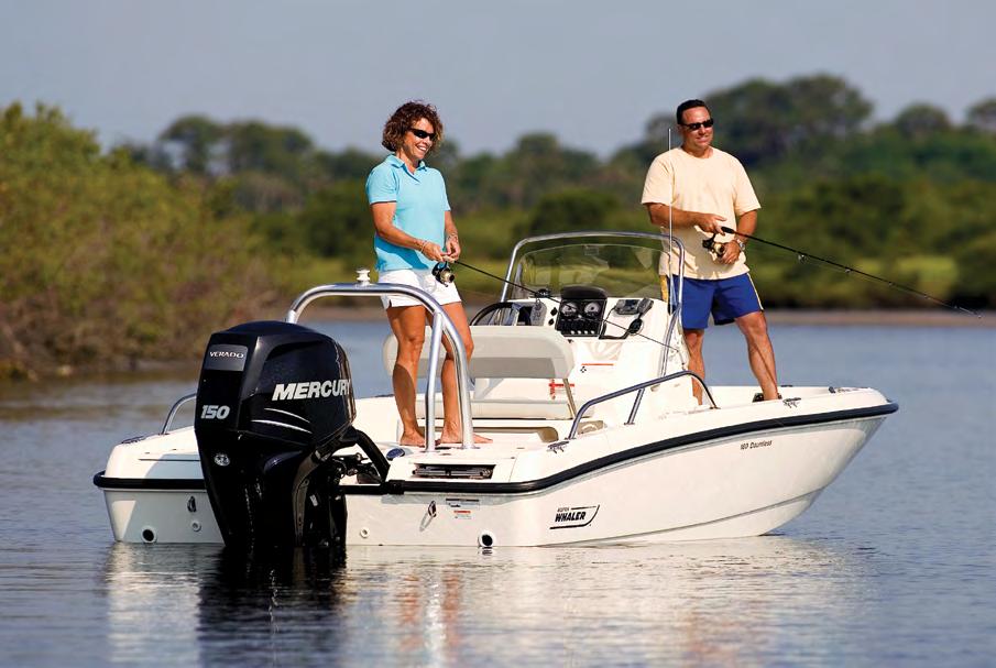Let the 180 Dauntless be your all-around, multipurpose boat. With ten standard rod holders, a broad aft casting deck, and an optional front console livewell, the 180 is a purebred fishing machine.