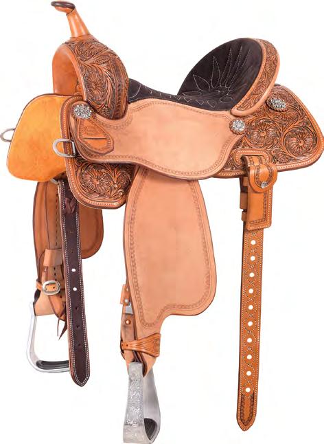 BTR BARREL RACER BTR is a refined saddle designed to give the rider security without restriction.