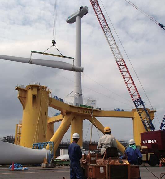 Compact semi-sub floater for 2MW downwind turbine The construction of compact