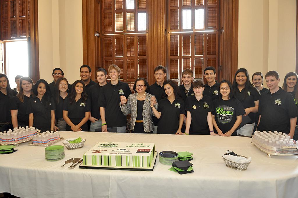 Secretary Andrade presented awards to the Texas Teens in the Driver Seat Cup winners and SponStar winners, and TDS Teen Advisory Board members were recognized with signed proclamations.
