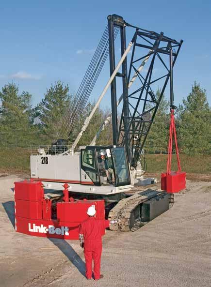 reduce base machine transport weight Counterweight removal control located at top of counterweight. Ladder included to access control station.