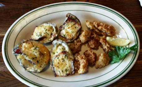 The baked oysters were each resting on an oyster sized plank of bacon, not chopped bacon. We were not disappointed! On this visit, we were looking for lunch and not a heavy meal.