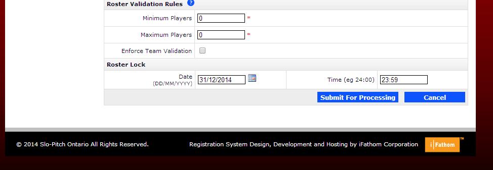 There are two mandatory fields with every Division - Gender and Team Level. The rest of the fields can be completed if applicable but if left blank will not restrict the Division at all.