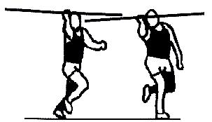 2.6. THE APPROACH (PRELIMINARY) During this phase the javelin is carried at head height, with the arm bent, the elbow pointing forward. The palm of the hand must face upwards.