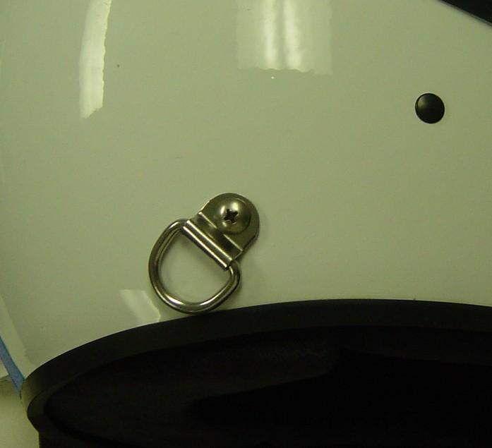 8) Tighten the helmet D-ring screw snuggly.