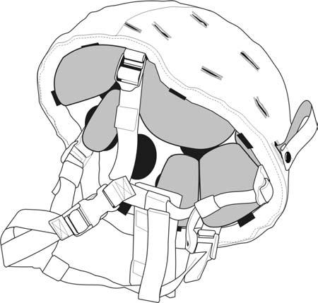 TM 10-8470-204-10 0002 00 DESCRIPTION OF MAJOR COMPONENTS The Advanced Combat Helmet is made up of the following major components, which are illustrated below: helmet shell pad suspension system