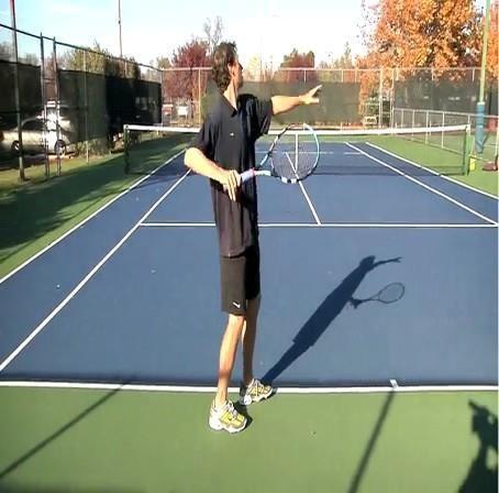 Find The Trophy Position The Trophy Position Hold: 3/4 Serve Shadow Swing Drill
