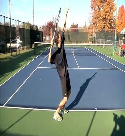 first move by leading with the shoulders Bend the serving arm from the 3/4