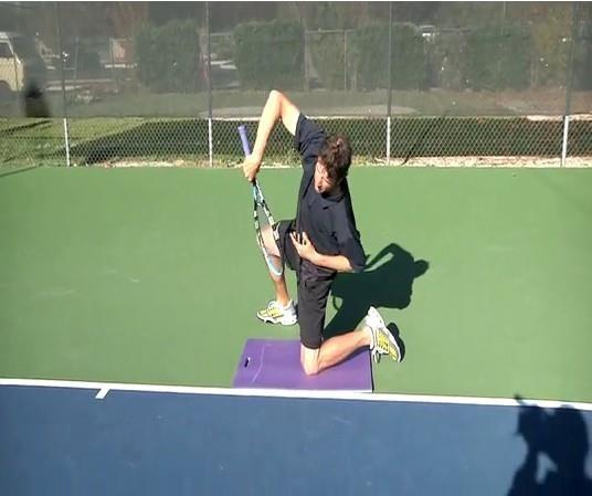 How To Hit Topspin/Kick Serves The Dirty Diaper On The Knees: Shadow Swing Drill Lay a