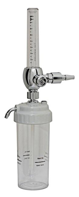 VCM-FLSS-PRx Flowmeter Special - Polycarbon bottle and humidifier bottle - Crom covered brass