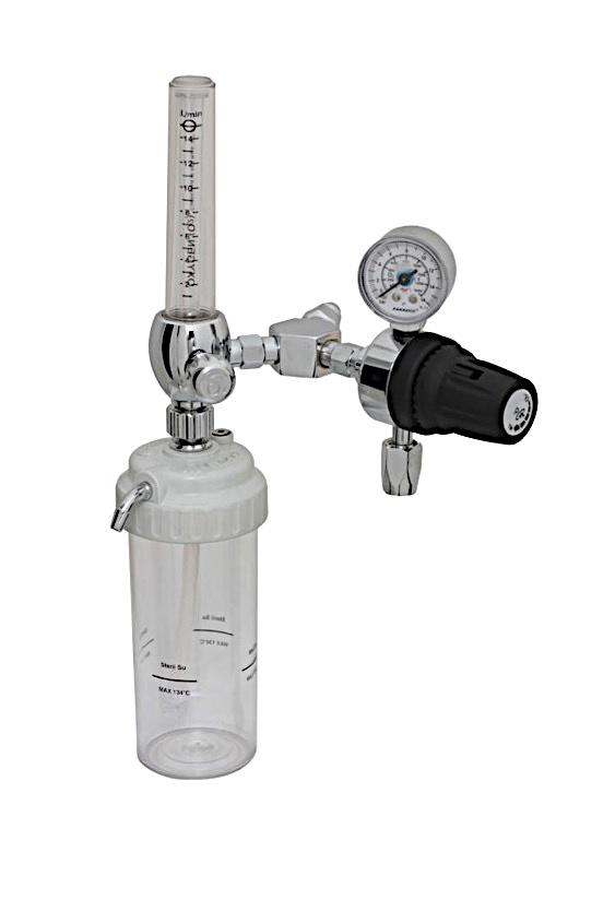 VCM-FLOR-x Flowmeter With Oxygen Regulator - 1 input and 2 different output with flow meter