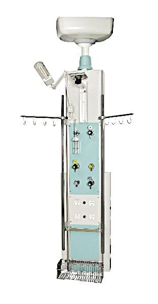 locked, opened easily in emergency case - In emergency case easily reachable fuses - Gas specific valves - Fixed medical copper pipes - Vertical equipment rails can carry up to 100 Kg - Gas outlets
