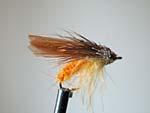 CdC in body, Medallion wings and muddler head. Deer Hackle Caddis.