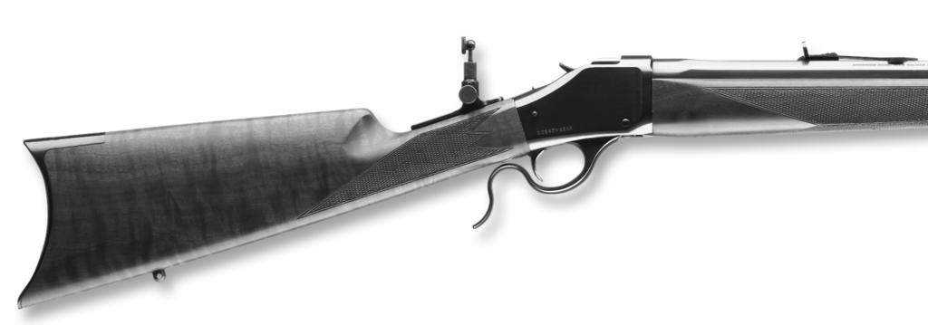 F IGURE 1 MODEL 1885, FEATURES After more than 70 years, the Winchester Model 1885 is back. It is a careful reproduction of one of the original configurations.