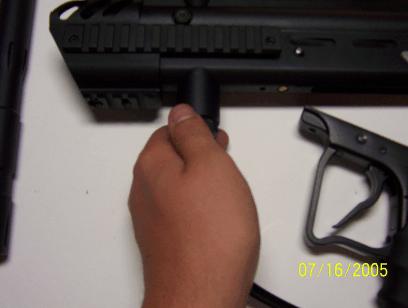 Once you have removed the trigger from the gun you can then remove the bottom-line, to do so, you must turn in a counter-clockwise