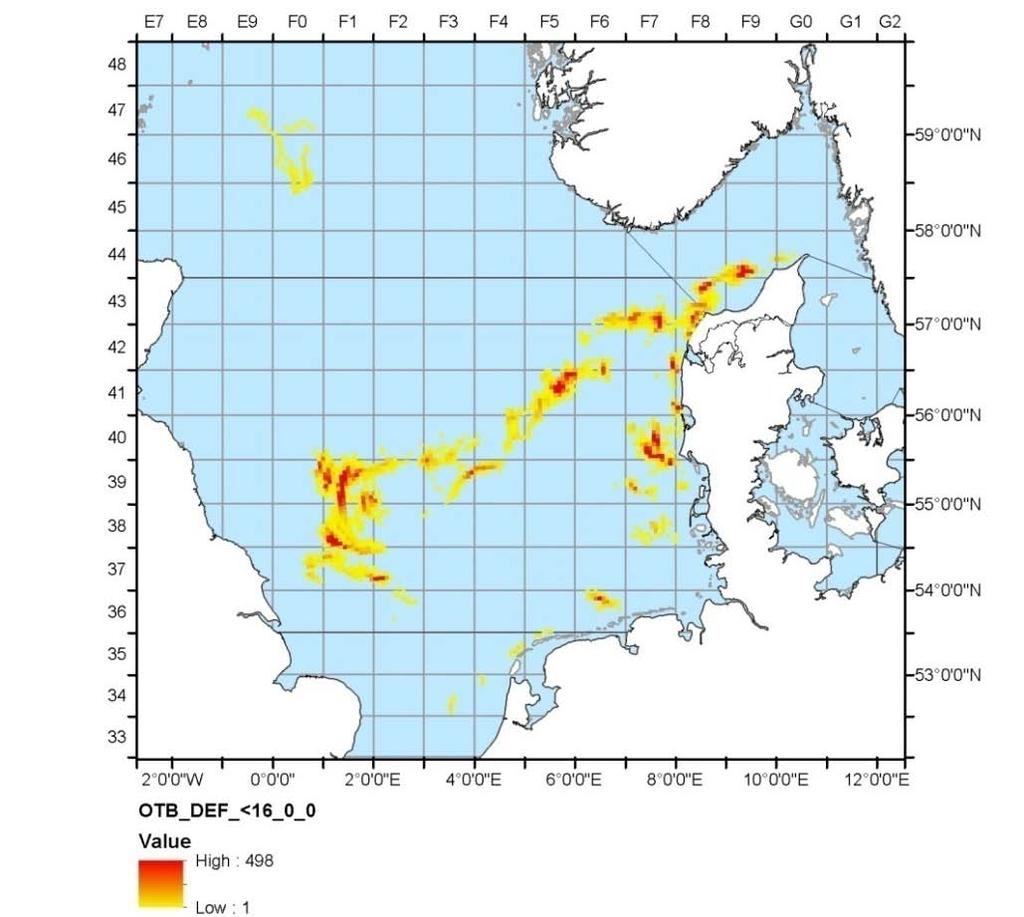 North Sea: Bottom otter trawl targeting demersal fish (OTB_DEF_<16_0_0) Observed Total (IV) Total number of vessels 0 81 Number of vessels with VMS 0 68 Number of trips 0 1119 Mean days at sea - 3.